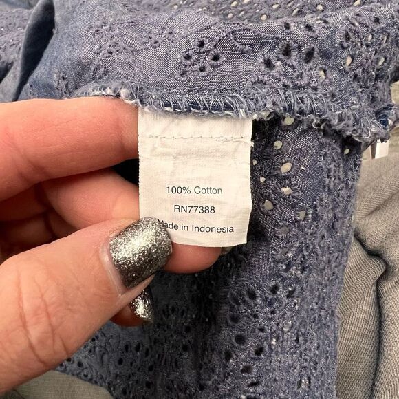 J Crew eyelet chambray blouse - Picture 9 of 10